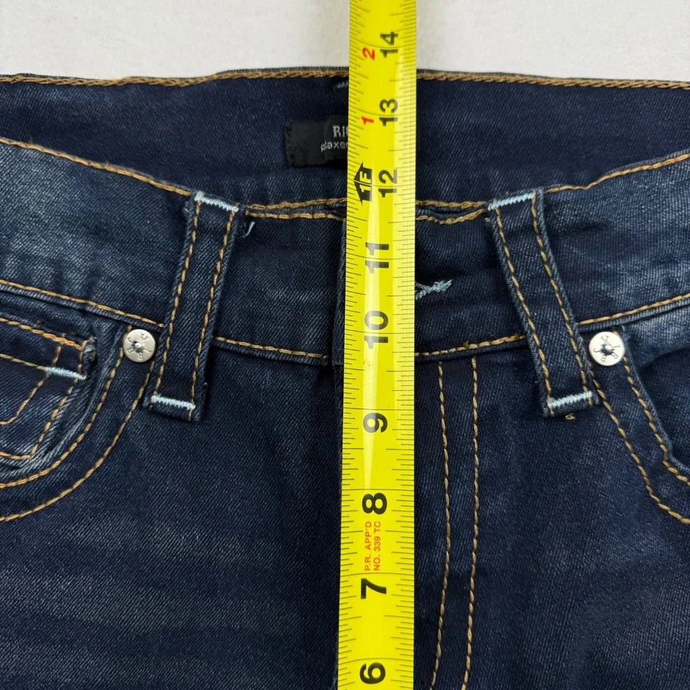True Religion Men Ricky Stretch Relaxed Straight Big T Flap Blue Jeans 34x34 NWT